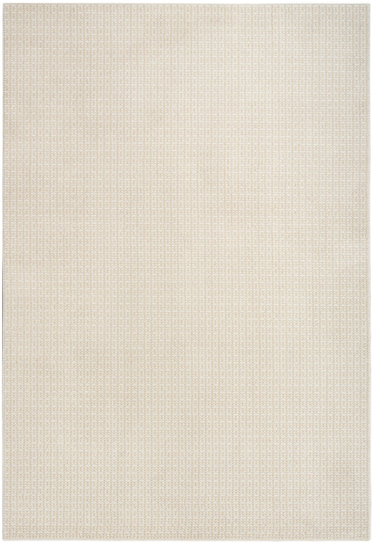 Beige woven fabric texture with a subtle grid pattern, canvas-style swatch.