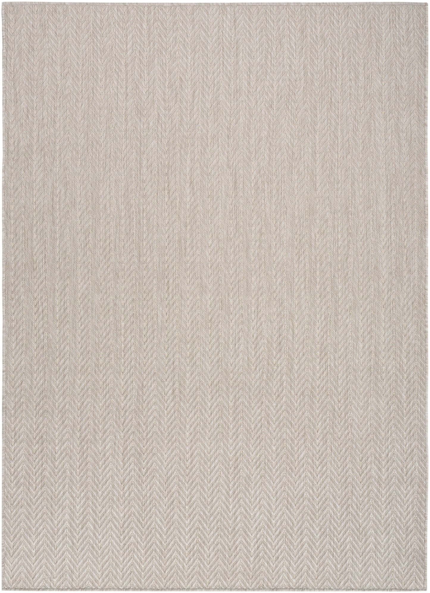 Beige woven rug with subtle herringbone texture; rectangular 6' x 9' neutral decor rug.