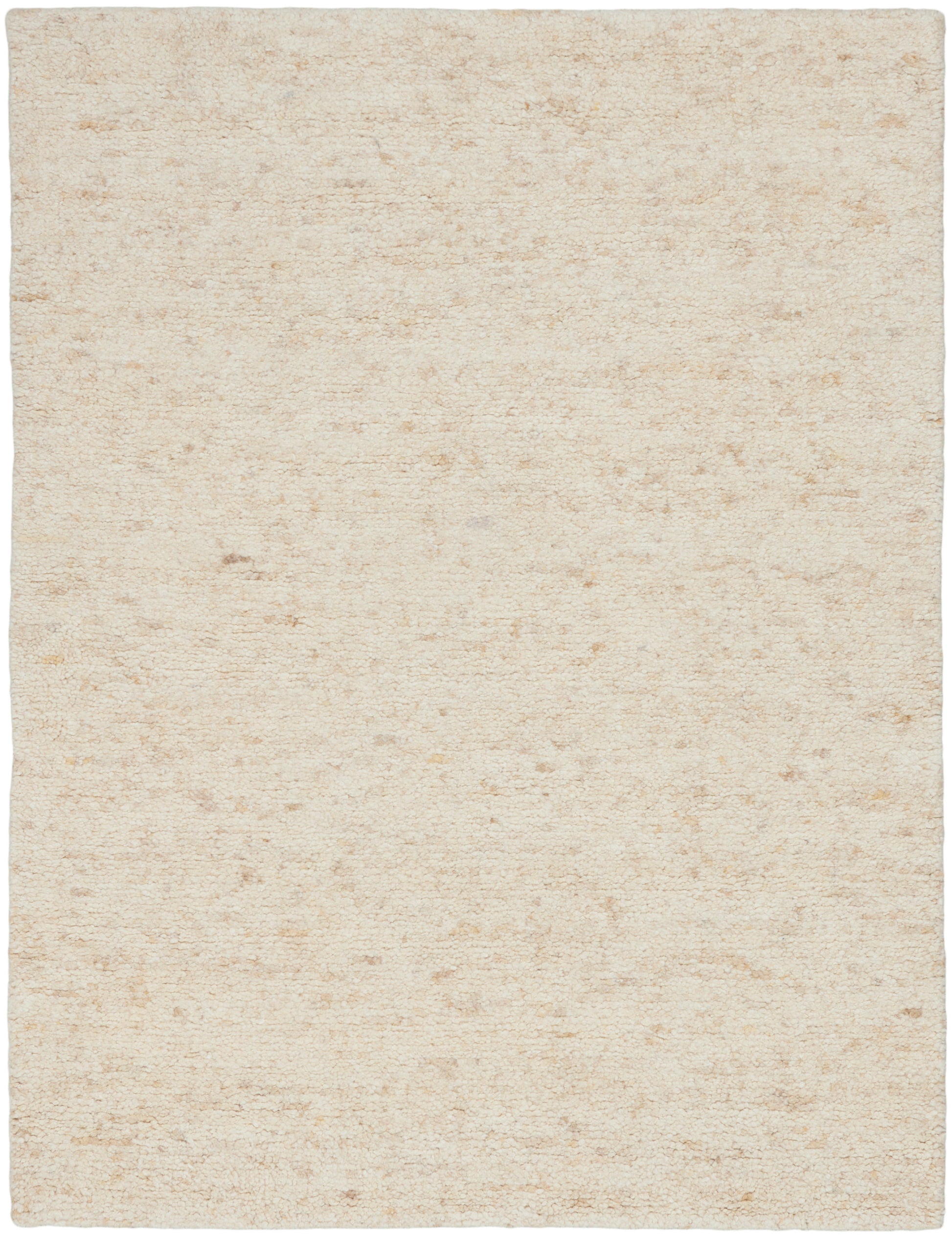 Beige rectangular woven rug with subtle speckled cream texture; neutral, versatile living-room rug.