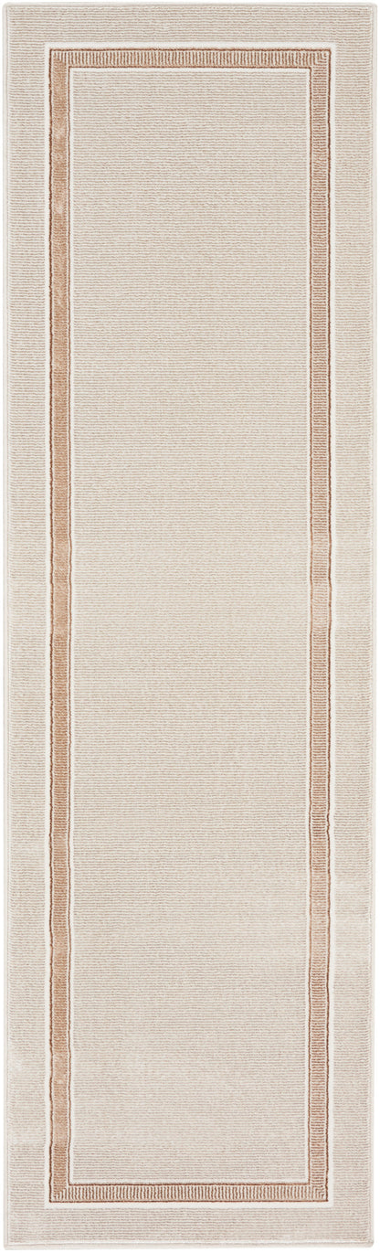 Beige fabric panel with a double copper-brown border, classic rectangular border design.