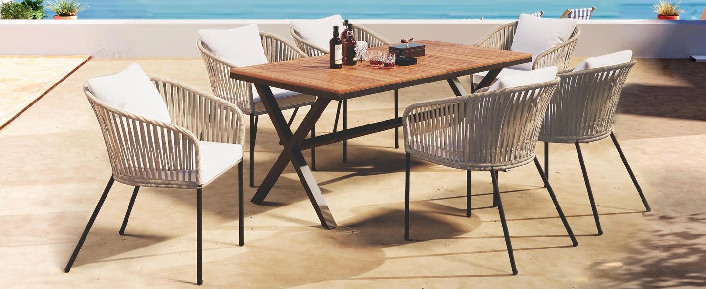 7 Pieces Patio Dining Set, All-Weather Outdoor Furniture Set