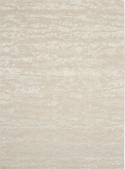 Rectangular beige textured area rug with cream marbling, soft woven look for living rooms.