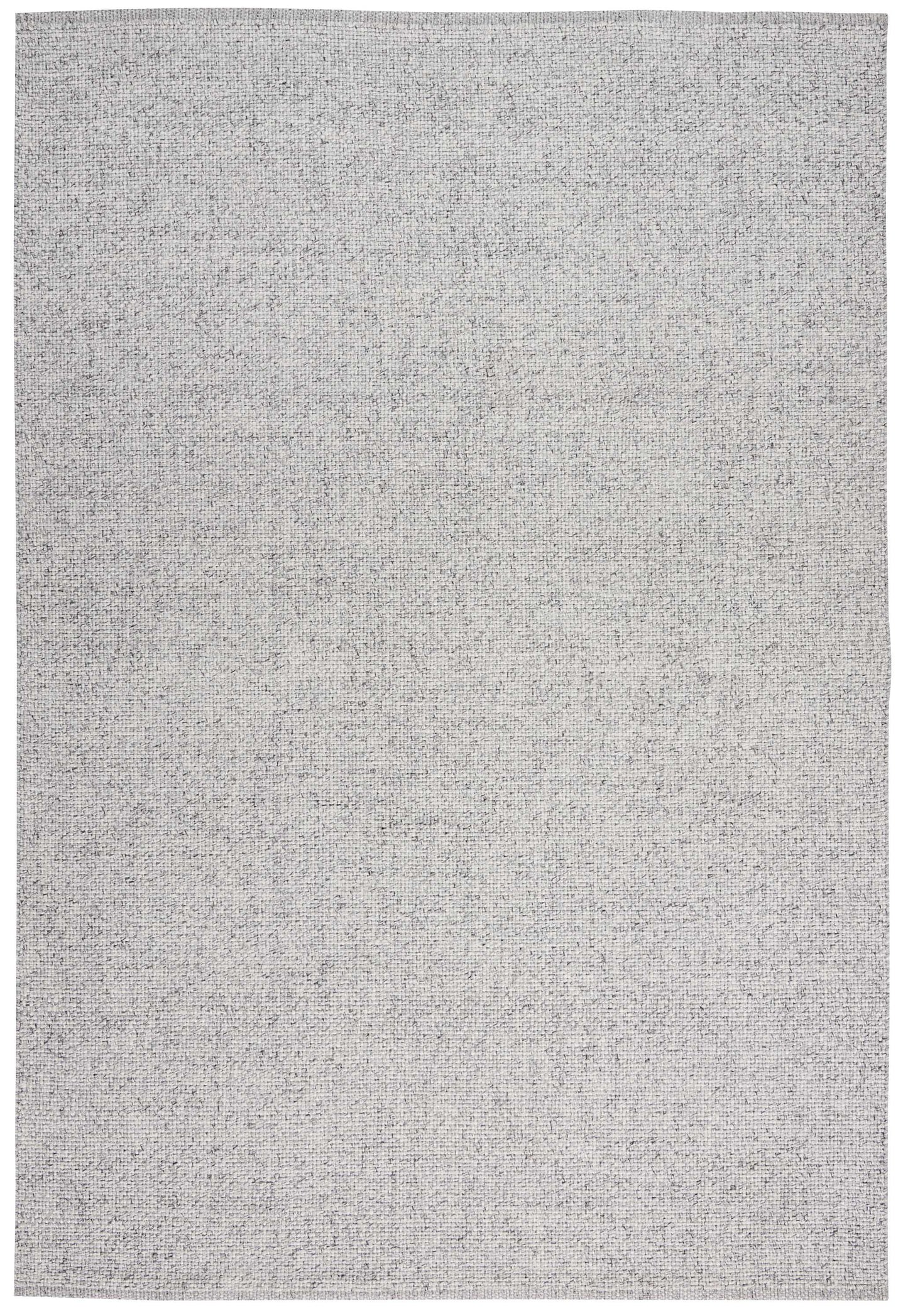 Rectangular light gray woven rug with speckled texture, casual contemporary style, 5' x 8', suitable for living rooms.