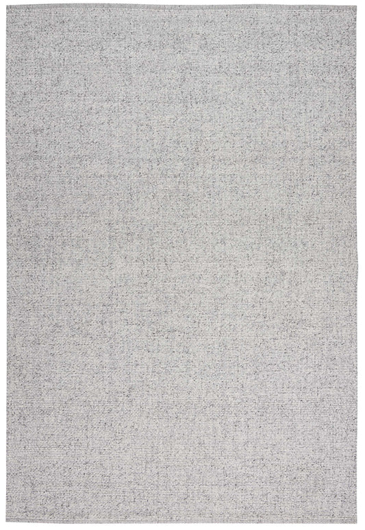 Rectangular light gray woven rug with speckled texture, casual contemporary style, 5' x 8', suitable for living rooms.