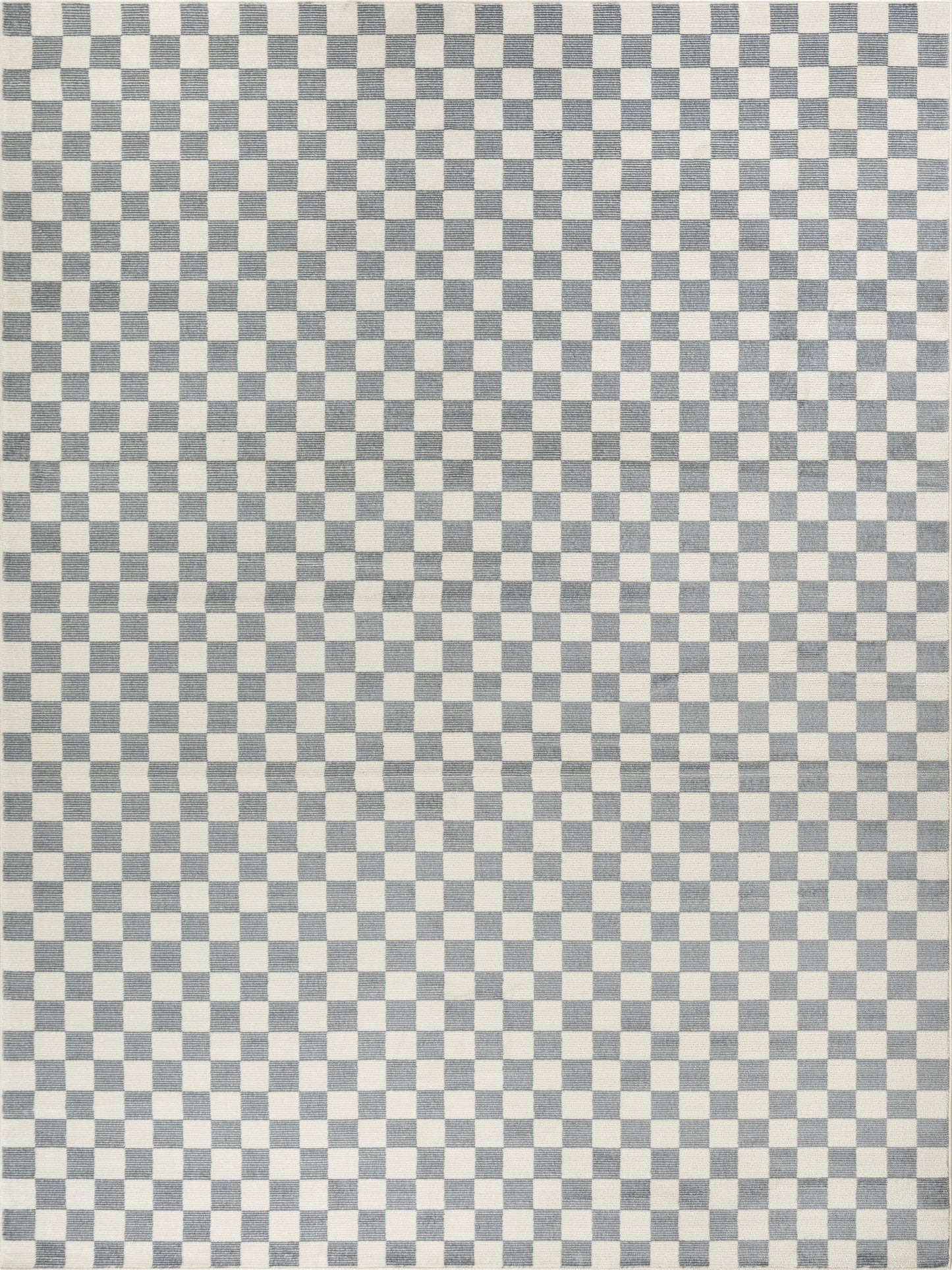 Gray and white checkerboard fabric pattern with woven texture and square grid design.