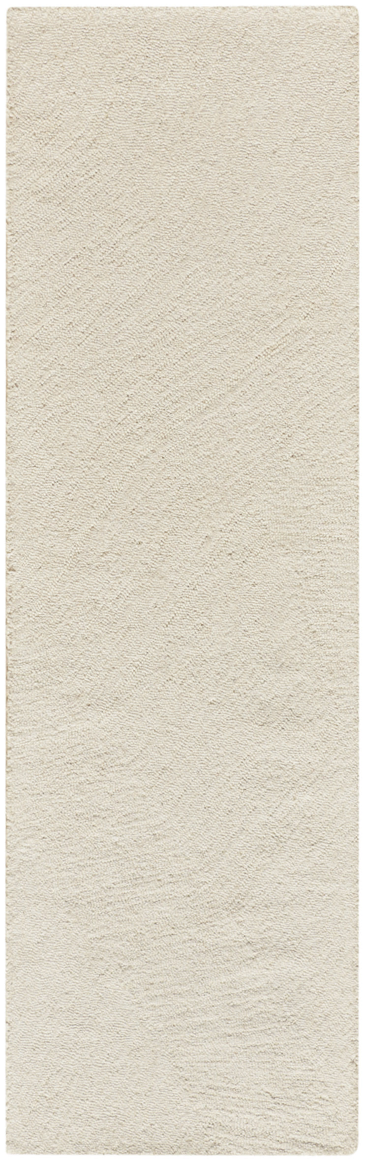 Cream-beige textured rectangular runner rug; ideal for hallways.