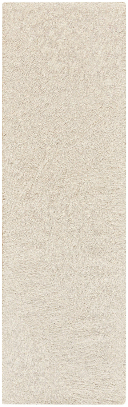 Cream-beige textured rectangular runner rug; ideal for hallways.