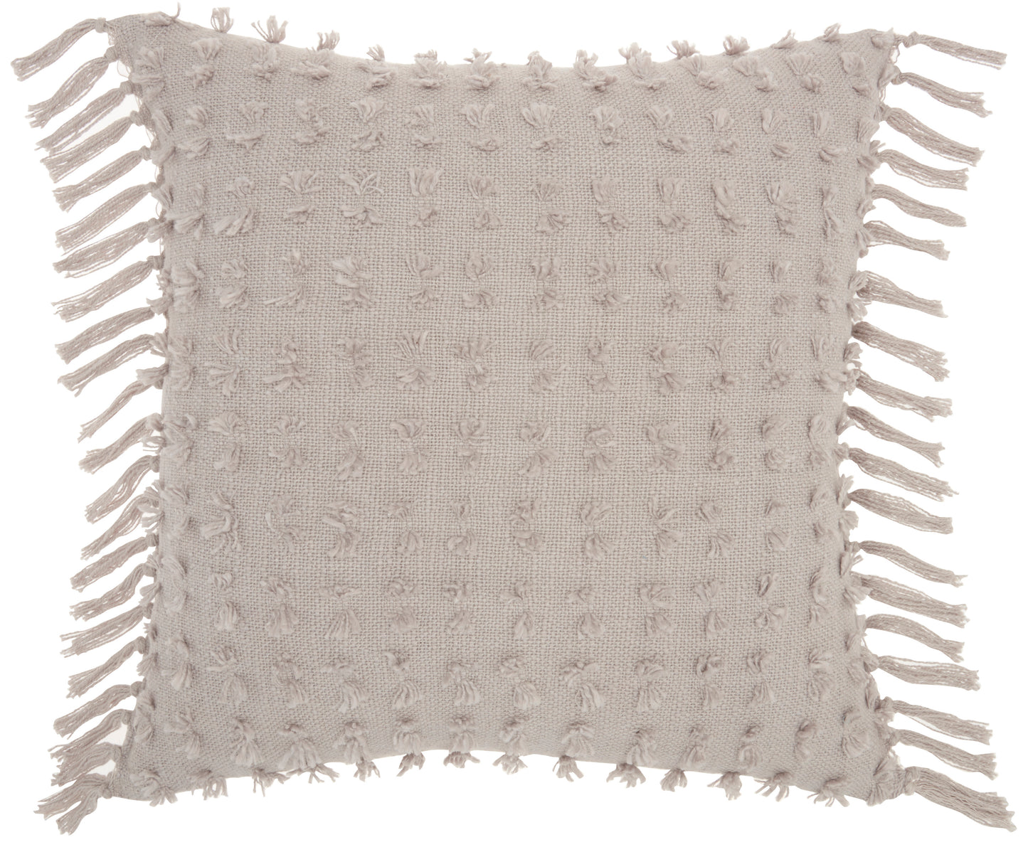 Mina Victory khaki textured throw pillow 20x20 by Nourison, handmade farmhouse decorative pillow with distressed abstract tufted embroidered cotton design, neutral accent pillow for sofa couch living room bedroom decor
