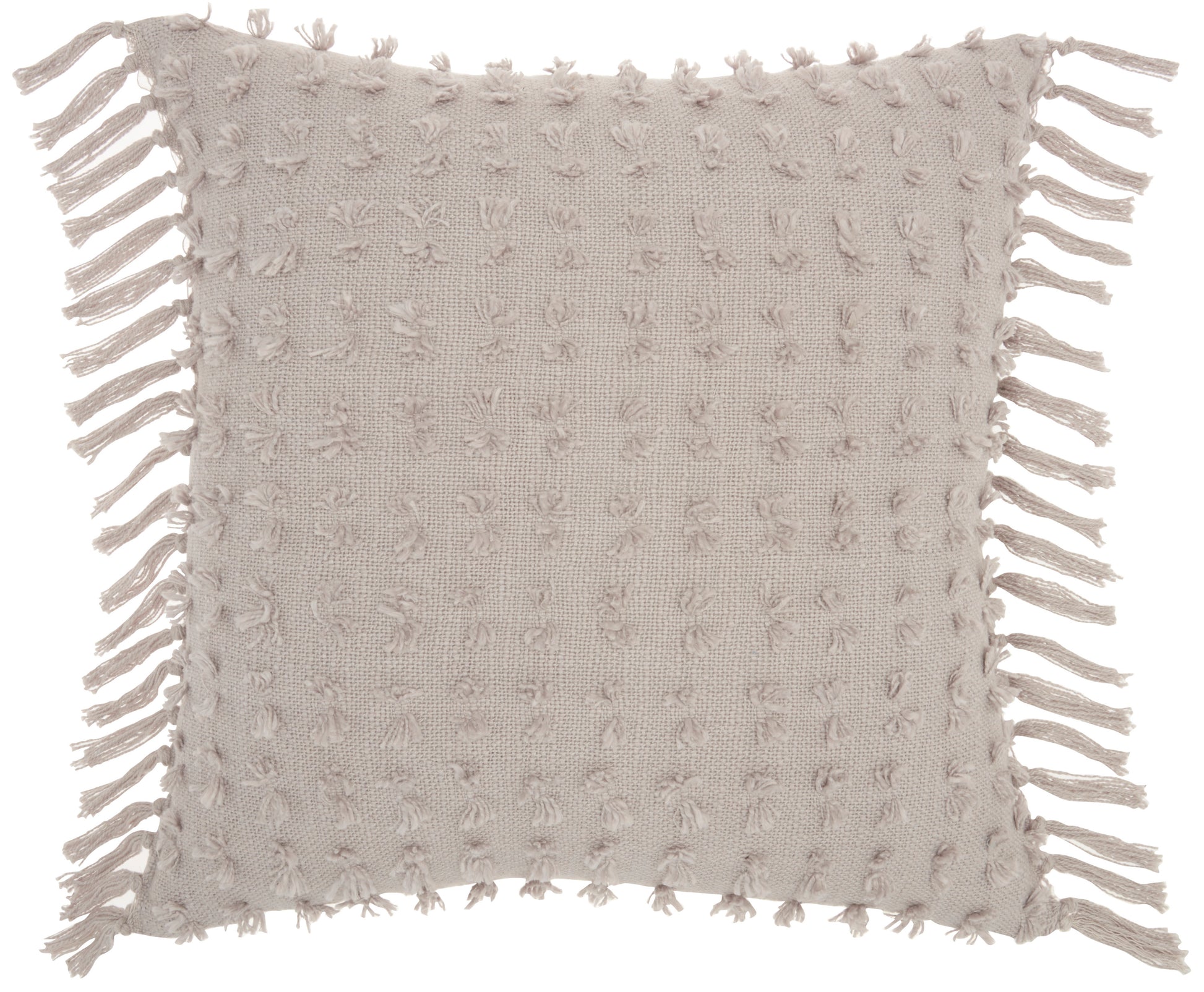 Mina Victory khaki textured throw pillow 20x20 by Nourison, handmade farmhouse decorative pillow with distressed abstract tufted embroidered cotton design, neutral accent pillow for sofa couch living room bedroom decor