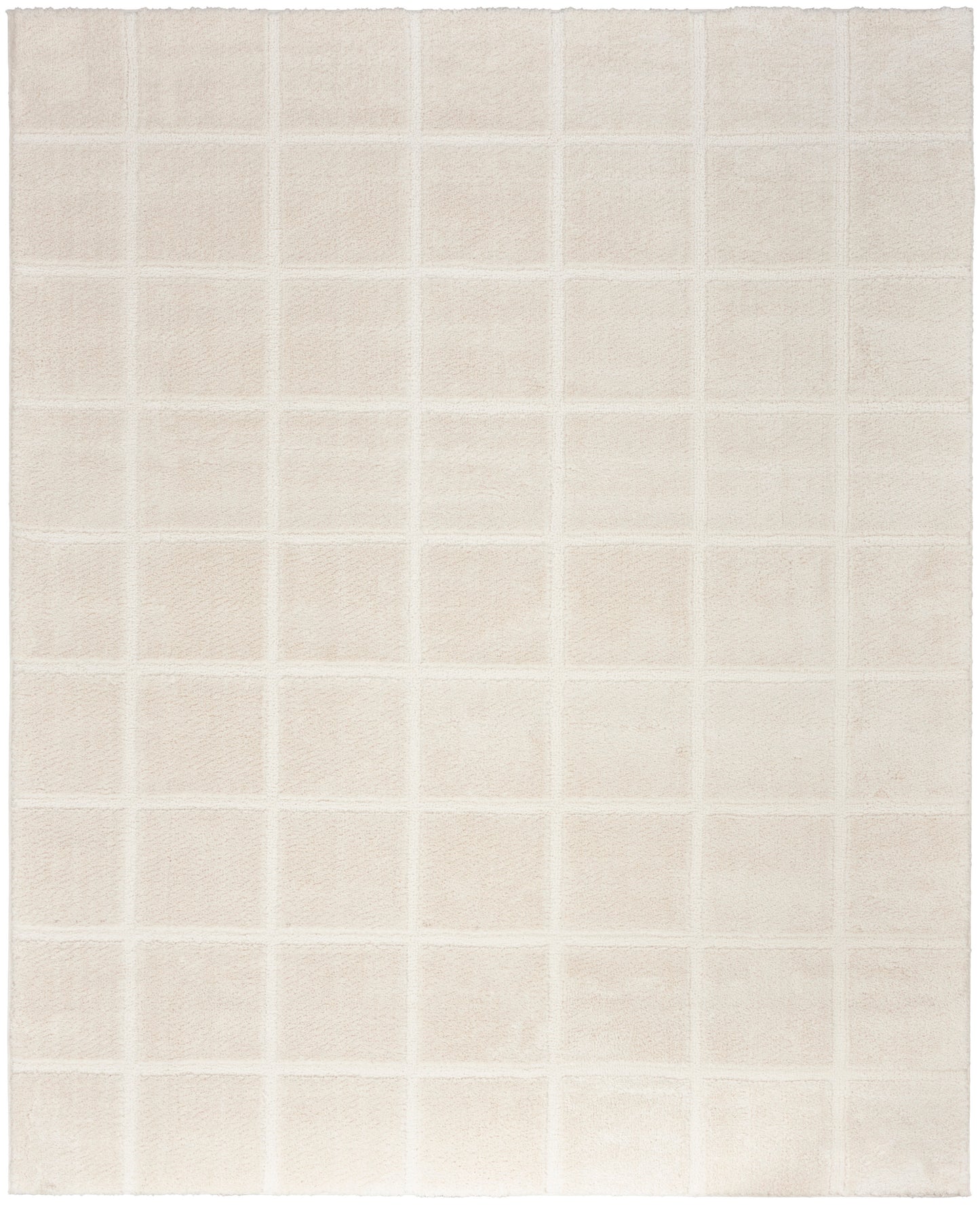 Light beige modern rug with a subtle pattern; 9' x 12'.