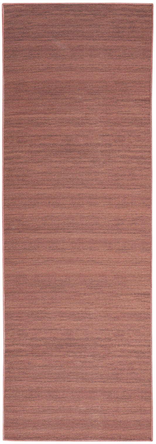 Modern 6' runner rug in warm reddish-brown with subtle texture.