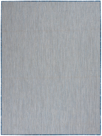 Rectangular rug with blue border and cream diamond lattice pattern; flatwoven, modern geometric style for living room.
