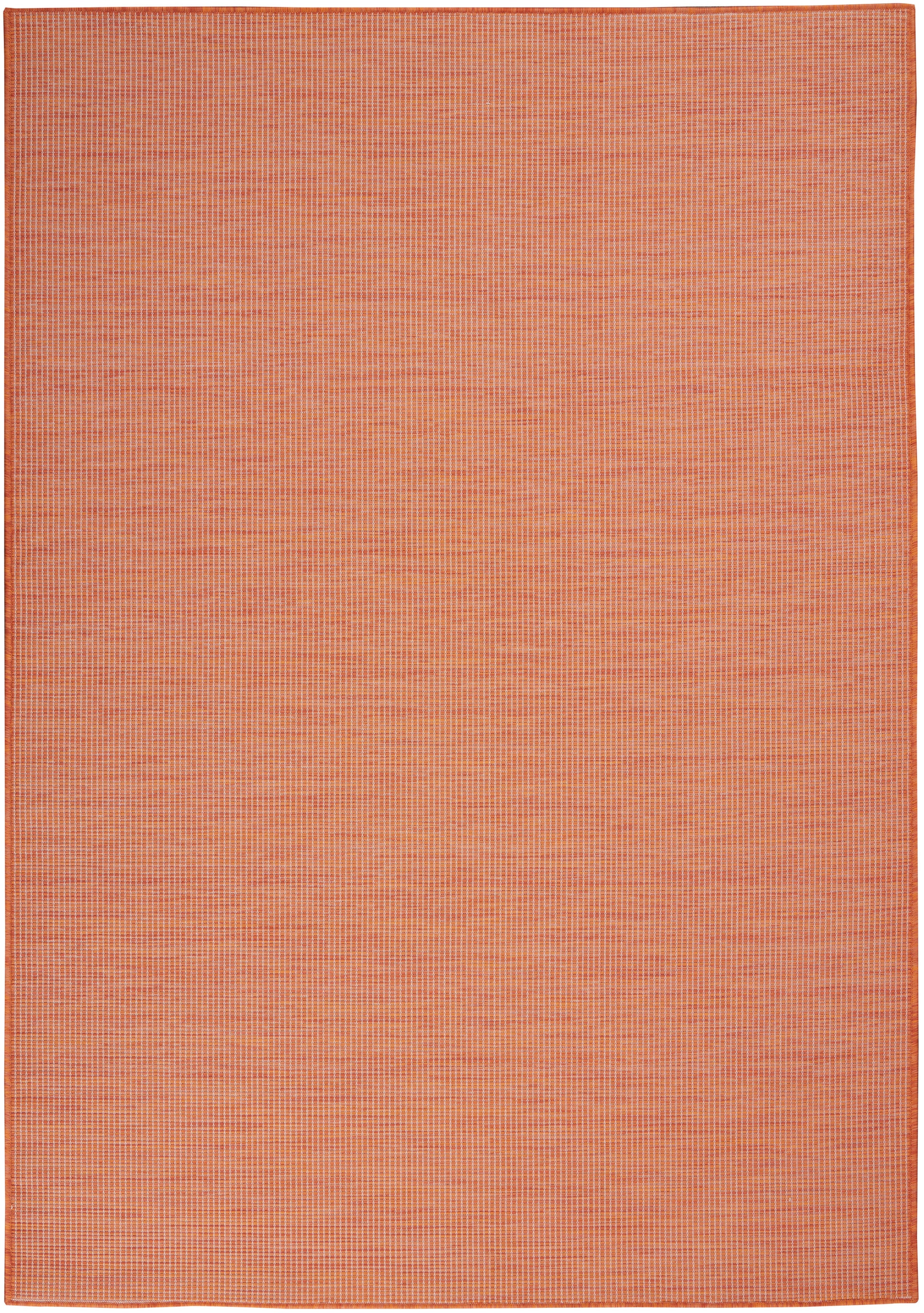 Orange woven area rug with subtle grid texture, rectangular and versatile for living room or entryway.