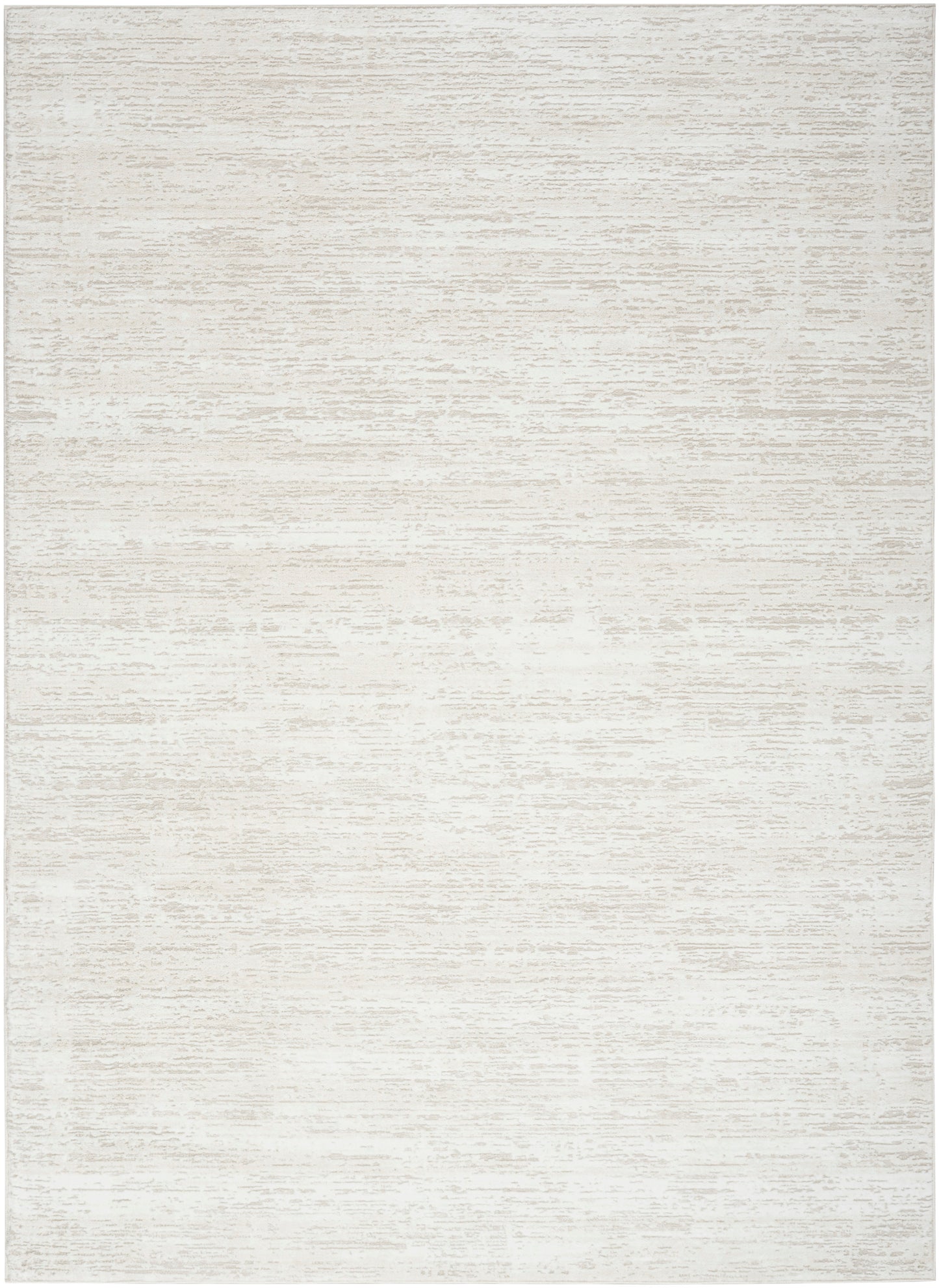 Cream textured area rug with subtle heather weave, neutral floor decor.