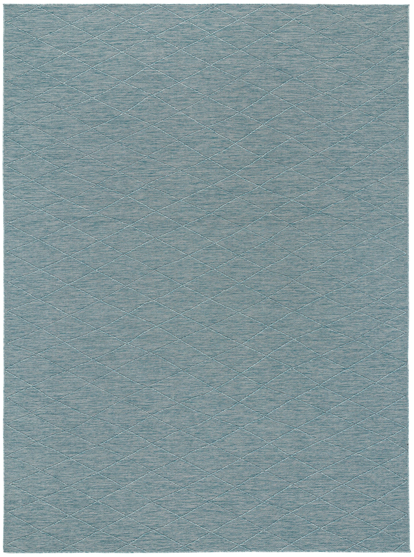 Blue-gray textured fabric swatch with subtle crosshatch diamond pattern and soft leather-like finish.