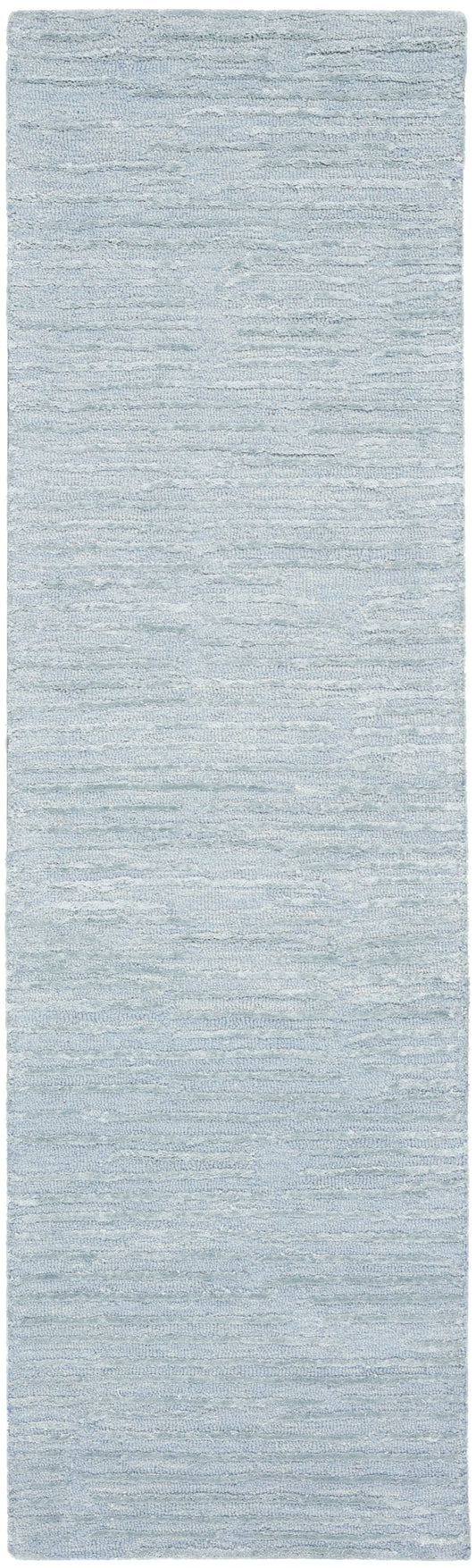 Soft blue-gray shag rug runner with plush textured pile, ideal for hallway or living room.