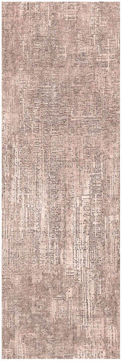 Muted pink-beige distressed runner rug, 6' long, with a vintage woven texture and a subtle faded pattern.