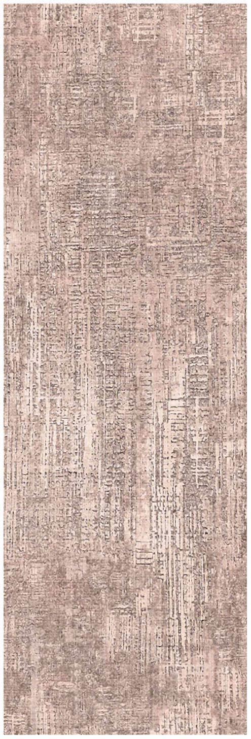 Muted pink-beige distressed runner rug, 6' long, with a vintage woven texture and a subtle faded pattern.