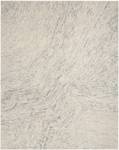 Cream textured rug with subtle gray brushstroke pattern; soft plush weave, modern abstract decor for living rooms.