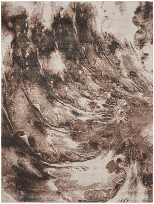 Brown & beige marbled texture with sweeping, wave-like swirls; rustic abstract pattern for wallpaper & fabric.