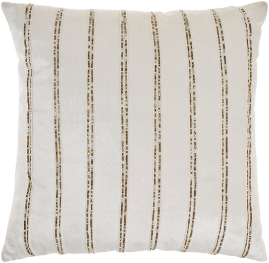 NOURISON HOME   20" x 20" Mina Victory Glam Ivory    - 798019076856
