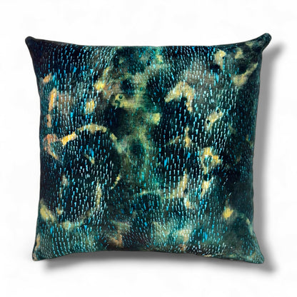 20" Turquoise Velvet Pillow Cover in Opuzen 9676-8700 Daydream Fabric