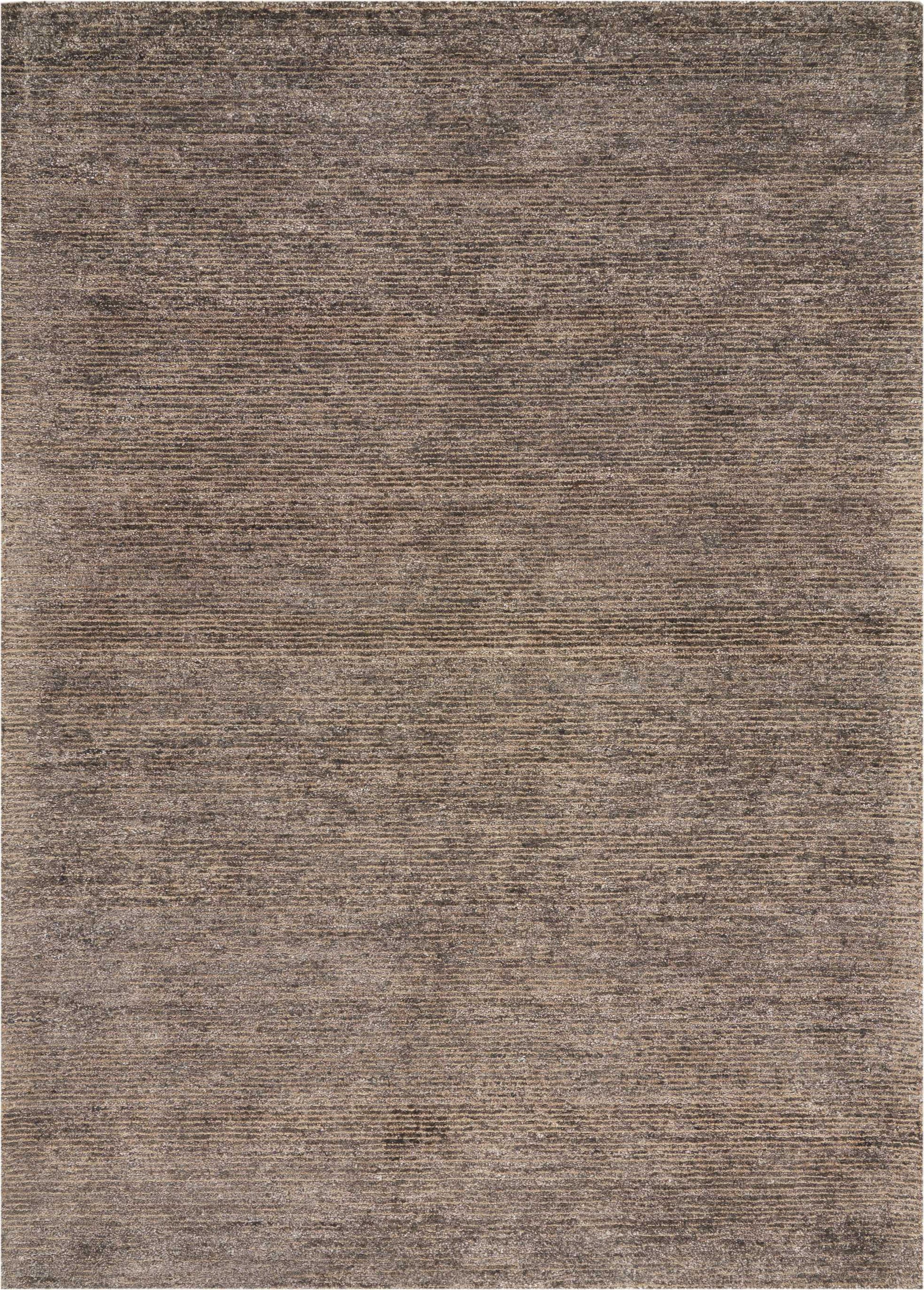 Brown taupe textured rug with muted variegated weave, rectangular, cozy living-room accessory.