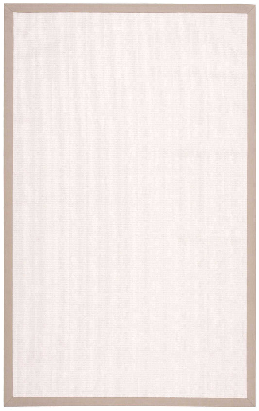 Cream rug with a light tan border.