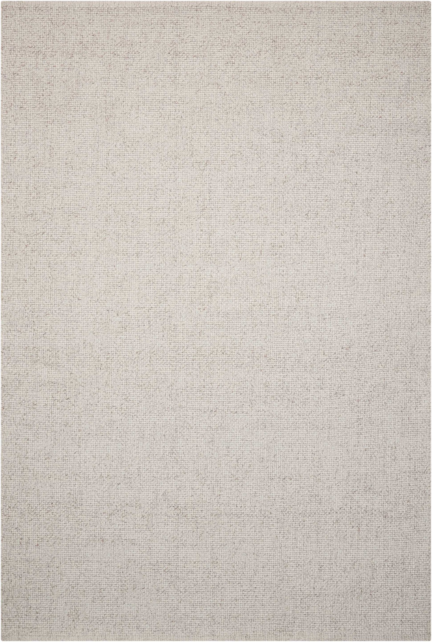 Beige textured woven rug with subtle speckling; rectangular, neutral decor for living room or bedroom.