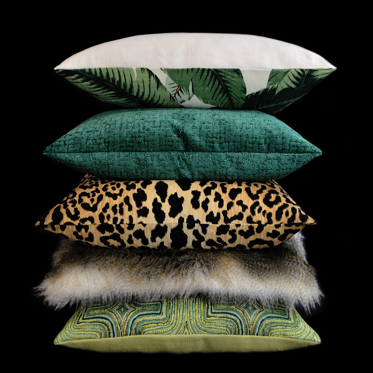 D.V. KAP HOME   24" x 24" Alaskan Hawk Pillow Glam, Faux Fur    - 2500-2424