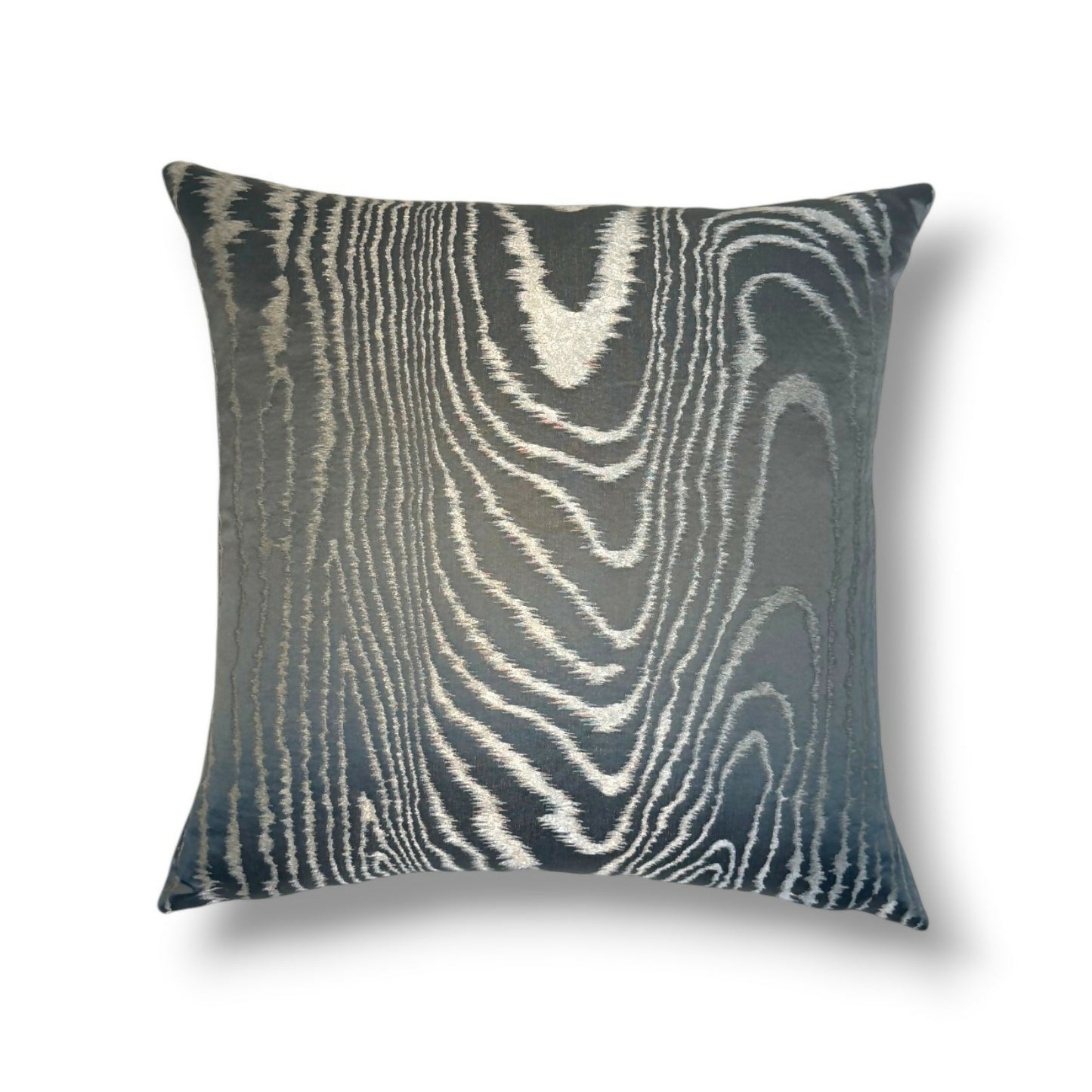 20" Gray Woodgrain Velvet Pillow Cover
