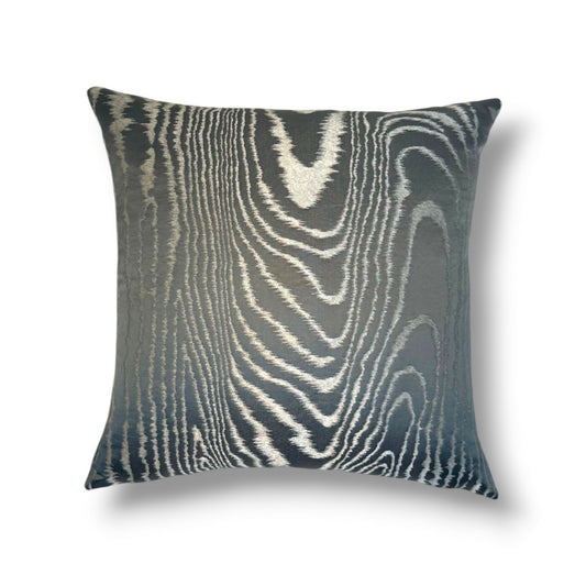 20" Gray Woodgrain Velvet Pillow Cover