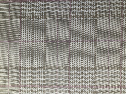 Beige Blue Houndstooth Plaid Stretchy Fabric, Art Gallery Fabrics by