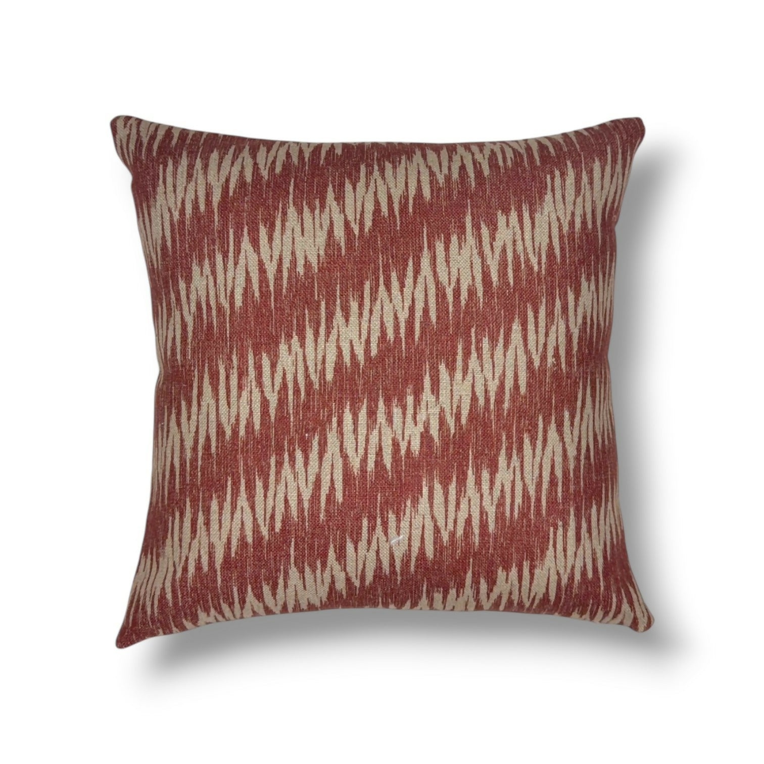 20" rust and natural heavy linen pillow cover.