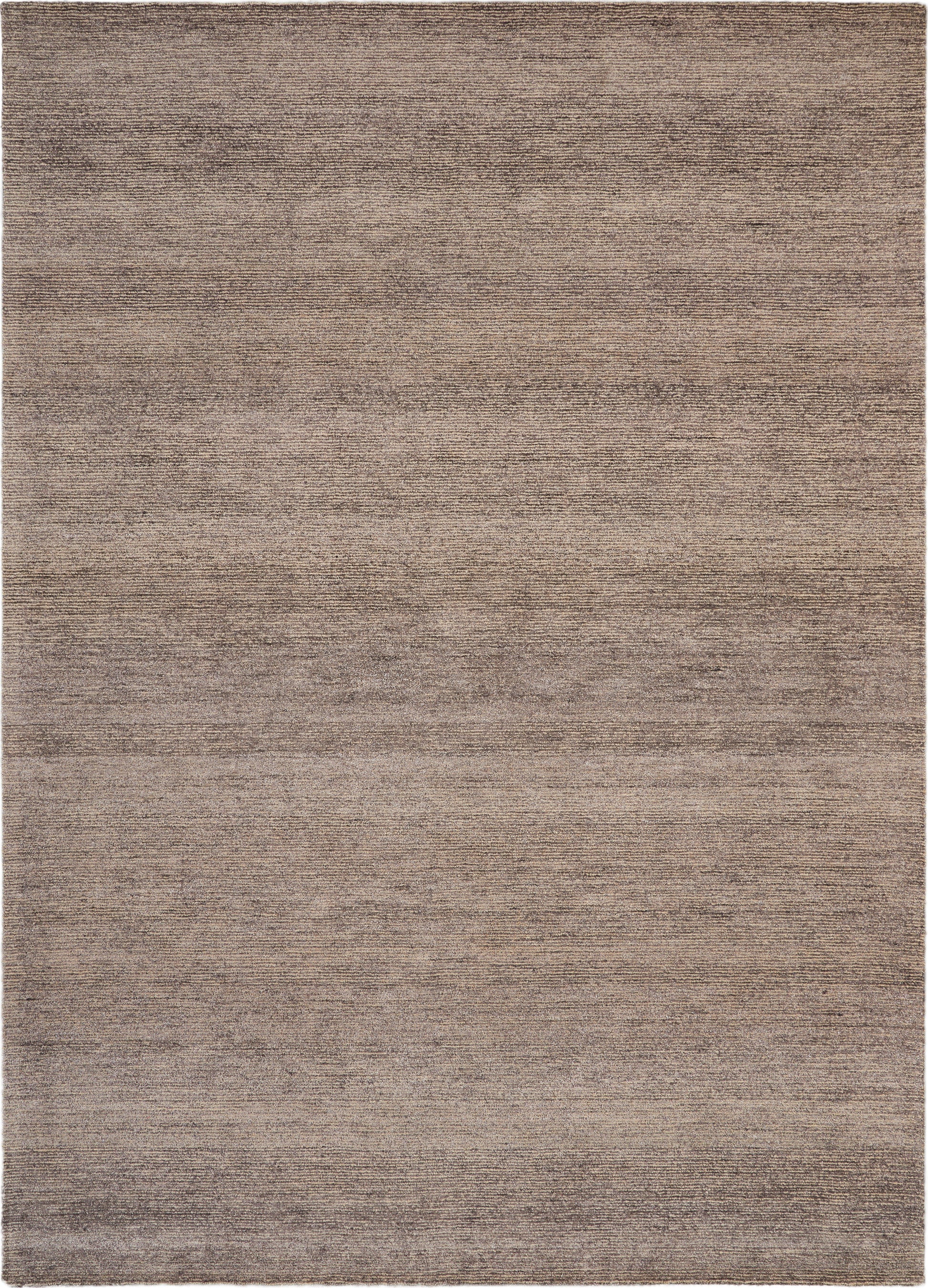 Rectangular area rug in neutral taupe-beige gradient with a soft, textured surface.