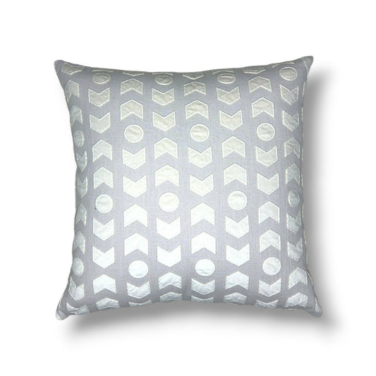 20" Pebble / Taupe / Gray Cotton Blend (Appliqué) Pillow Cover in Romo Arrowhead – Pebble (Z522/04) Fabric