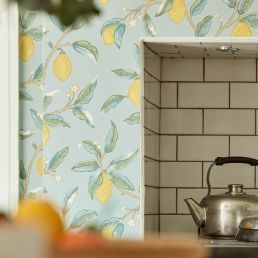 Morris & Co. Lemon Tree wallpaper Melsetter collection botanical Wedgewood designer wallcovering luxury accent wall for living room bedroom dining room classic and contemporary interiors