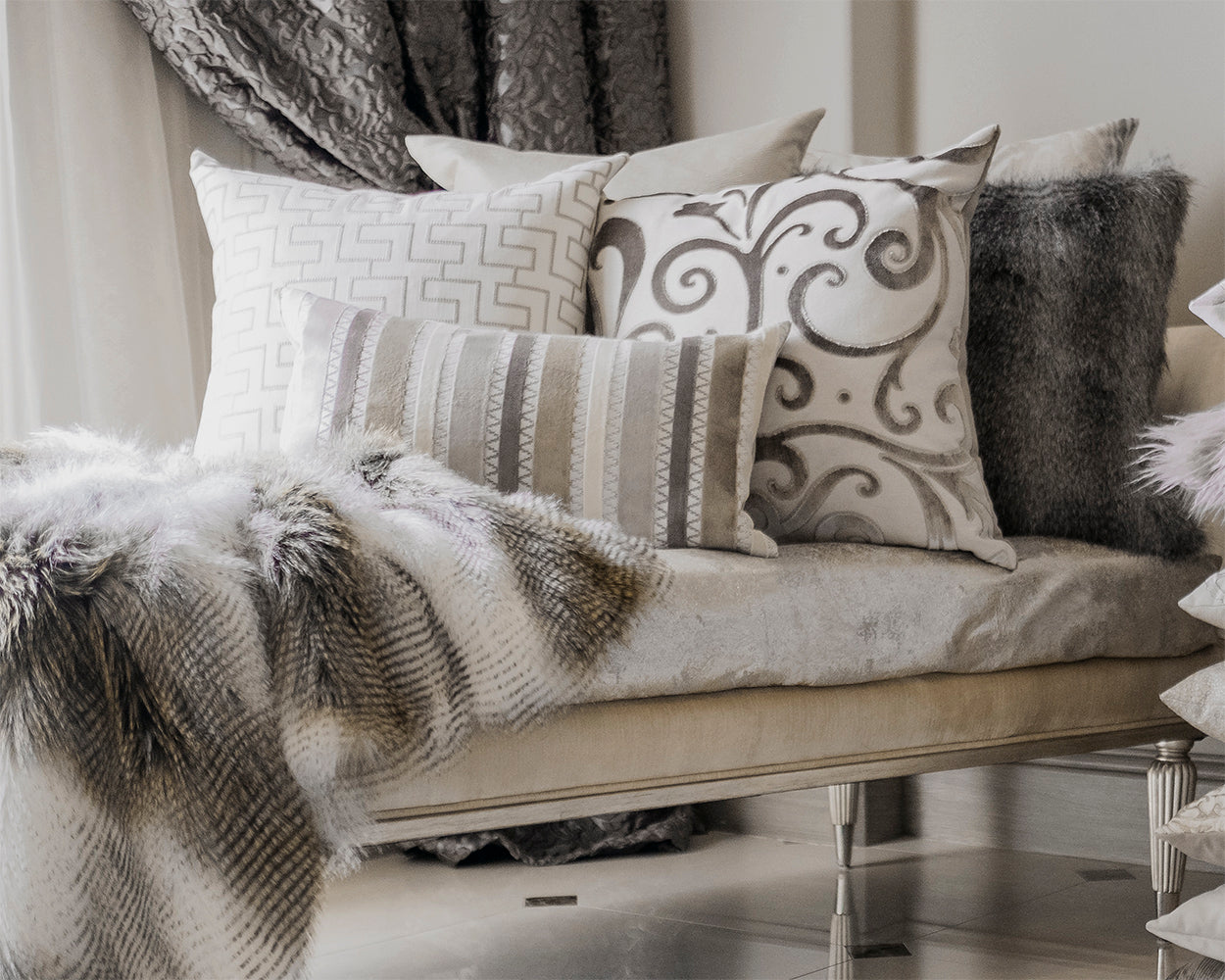 D.V. KAP HOME   24" x 24" Jubilee Pillow - Driftwood Transitional, Floral    - 2742-D-2424