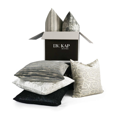 D.V. KAP HOME   24" x 24" Davos Pillow - Smoke Glam, Transitional    - 3047-S-2424