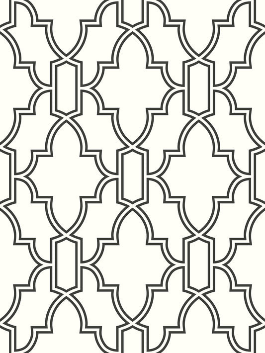 Black-and-White-Tile-Trellis-NextWall-Peel-&-Stick-NW31600