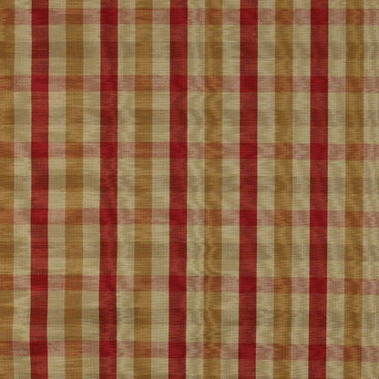 20" woven linen-blend pillow cover in tomato red, ochre, gold and tan with a check pattern