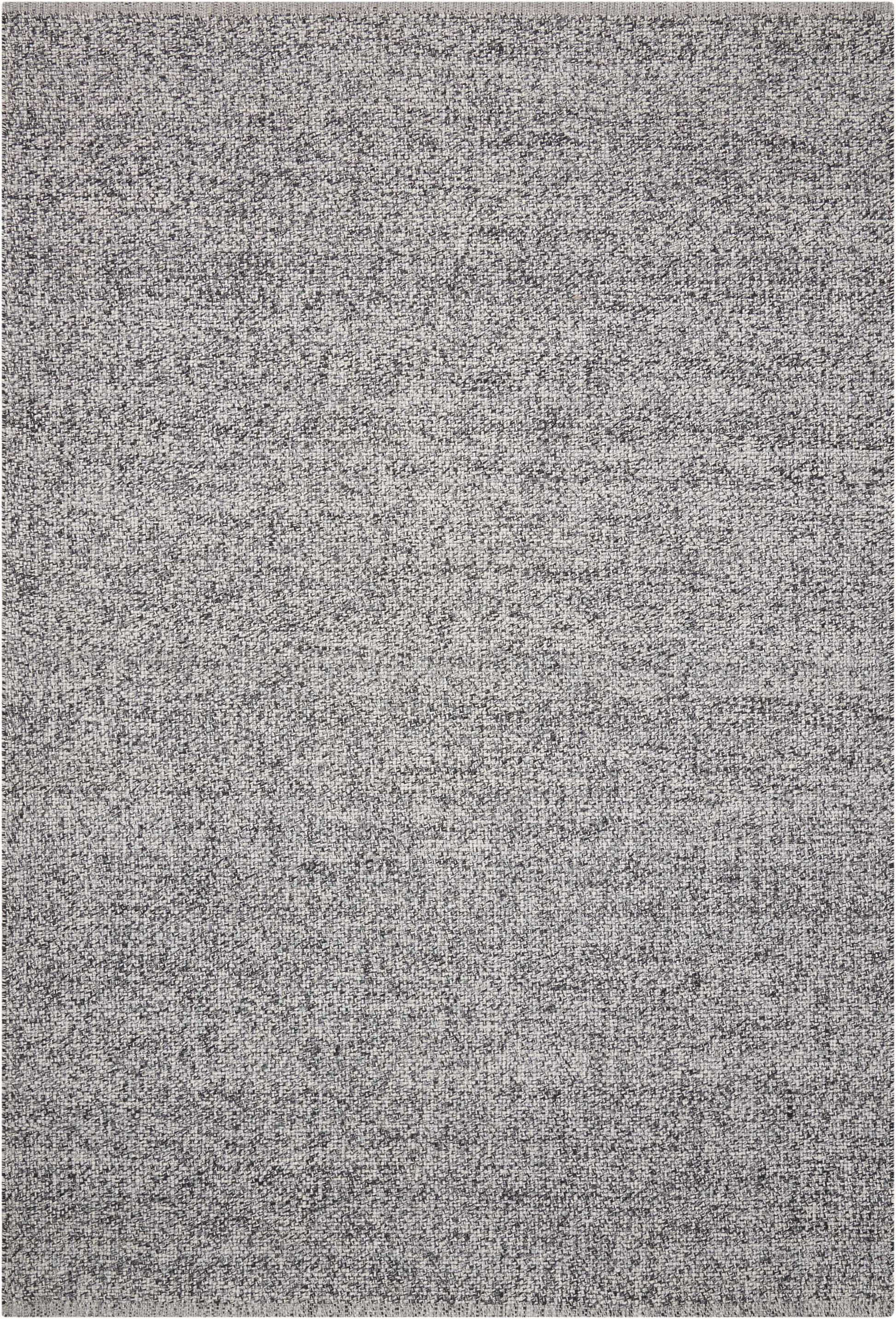 Gray speckled textured area rug with soft pile, rectangular and neutral for living room decor