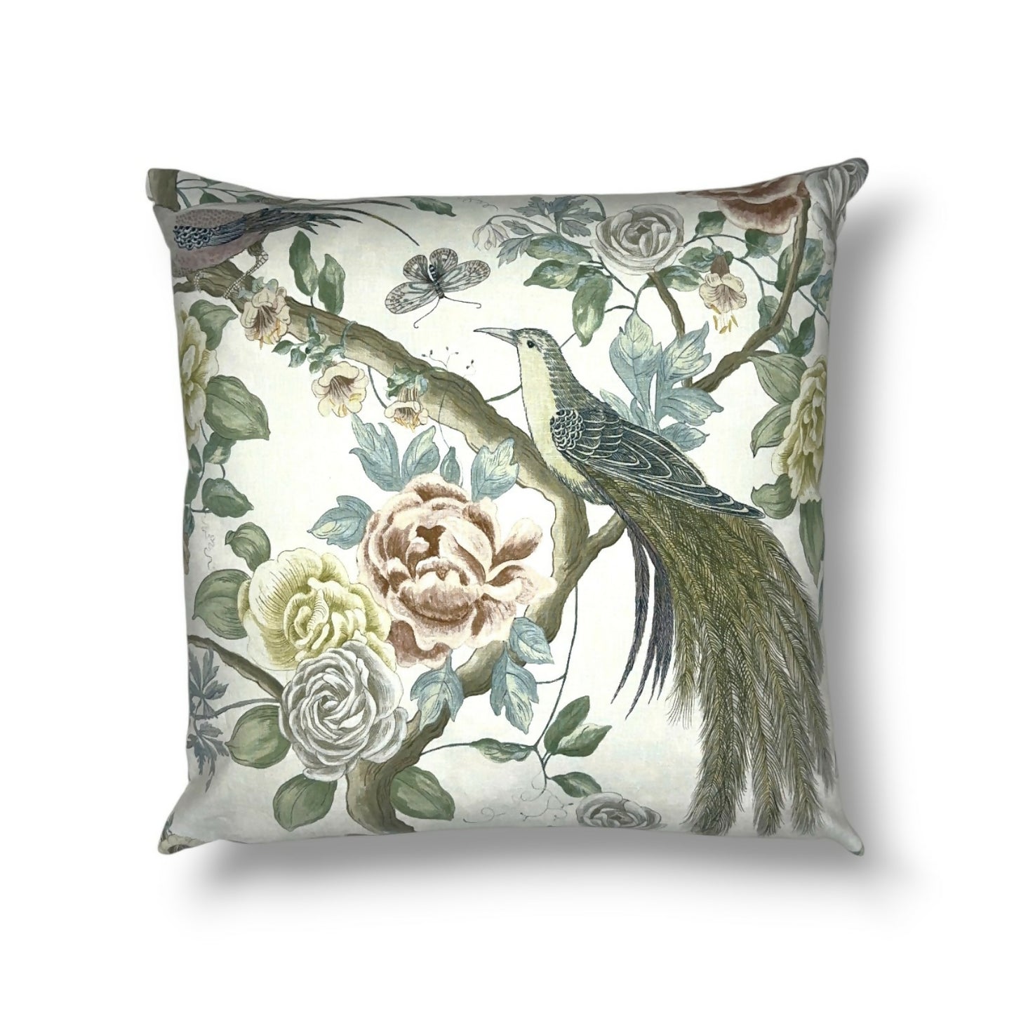 20" Multi / Natural Printed Linen Pillow Cover in Travers Audubon Garden – Garden Club Collection Fabric