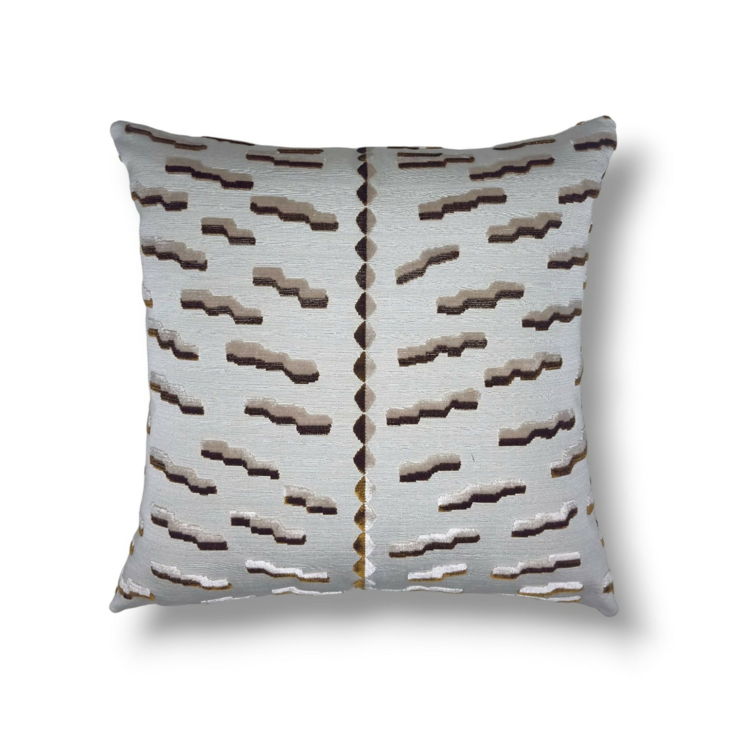 20" Tabacco (Brown / Gold / Cream) Jacquard Velvet Pillow Cover in Dedar Tiger Beat – Tabacco Fabric