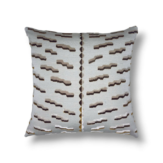 20" Tabacco (Brown / Gold / Cream) Jacquard Velvet Pillow Cover in Dedar Tiger Beat – Tabacco Fabric