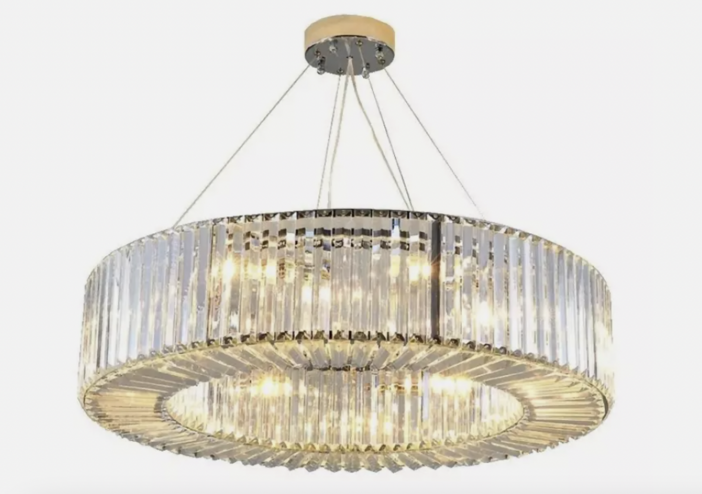 Modern LED Crystal Drum Chandelier by Morsale, 24" Diamator