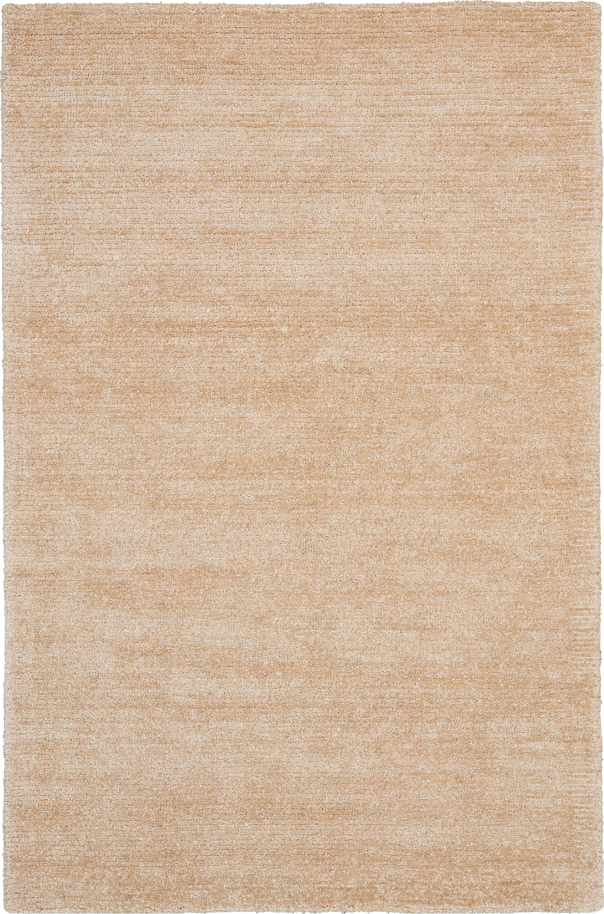 Beige rectangular area rug with a soft, textured surface and subtle tonal variation.