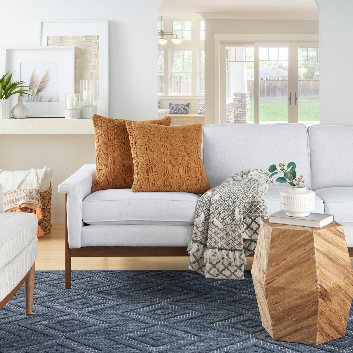 NOURISON HOME   18" x 18" Set of 2 Mina Victory Farmhouse Gold    - 798019002022