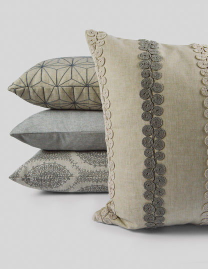 D.V. KAP HOME   24" x 24" Crosby Pillow - Graphite Nautical, Geometric    - 2894-G-2424