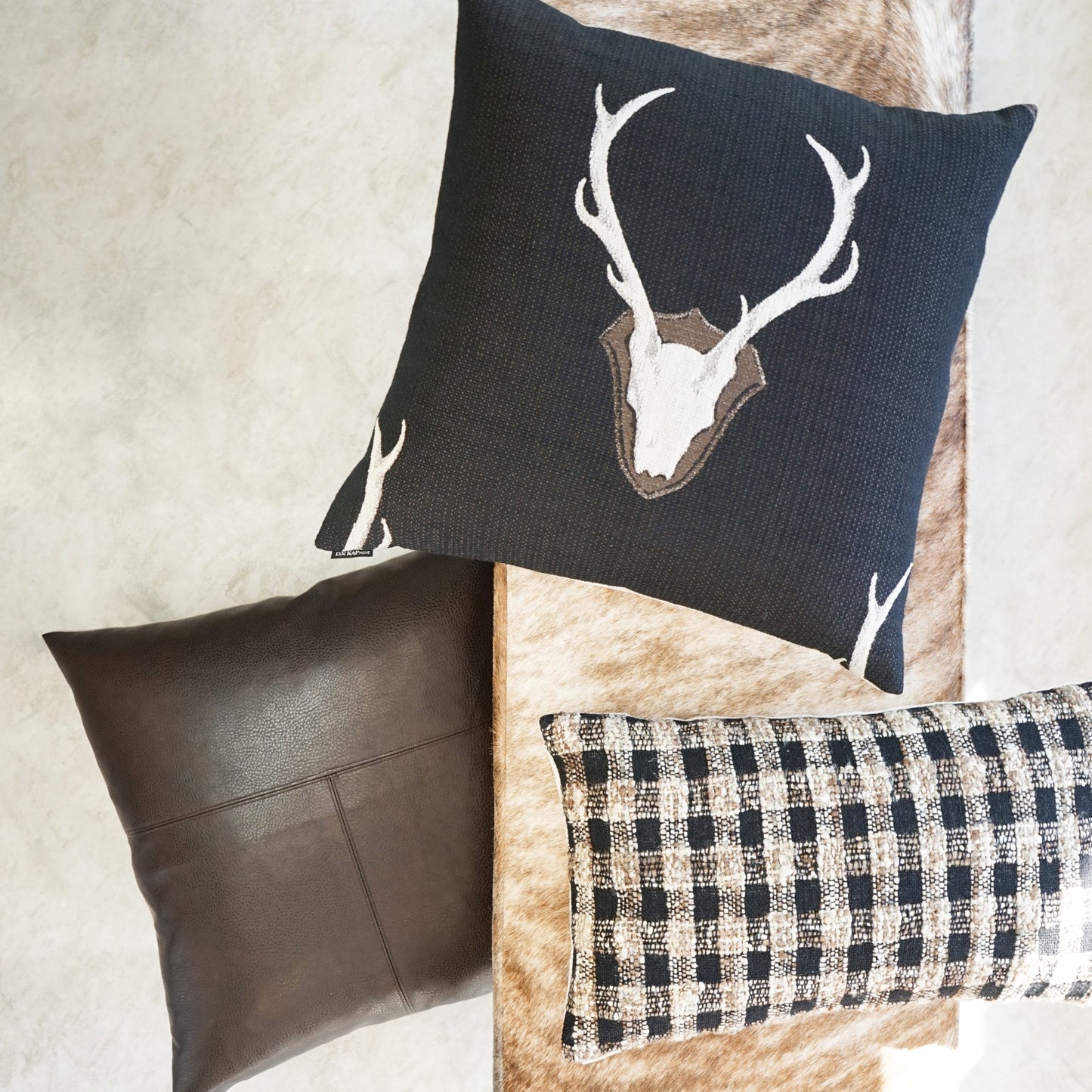 D.V. KAP HOME   24" x 24" Rodeo Pillow - Chocolate Solid, Western Chic    - 3417-C-2424